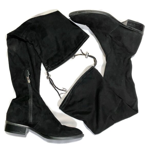 Sam Edelman Paloma Riding Boots Over The Knee OTK Tall Black Fabric Suede Mod 10 - Picture 3 of 5